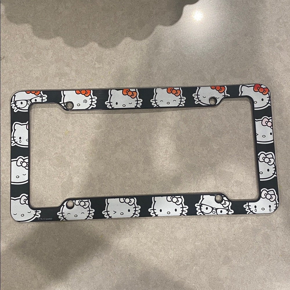 Hello Kitty Black and White License Plate Frame